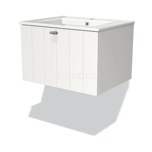 White hanging bathroom unit with drawer, country style and integrated vanity units with basin, ideal for stylish bathroom design.