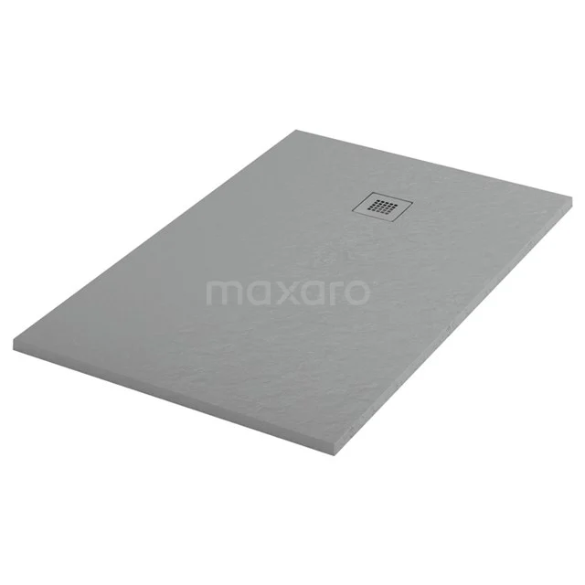 Duschwanne / Duschtasse 140x90cm Rectangle Mineralguss Grau DBLR1409DG-RDG Graue rechteckige Duschwanne aus Keramik, mit zentralem Abflussloch; ideal für eine moderne Badezimmergestaltung.