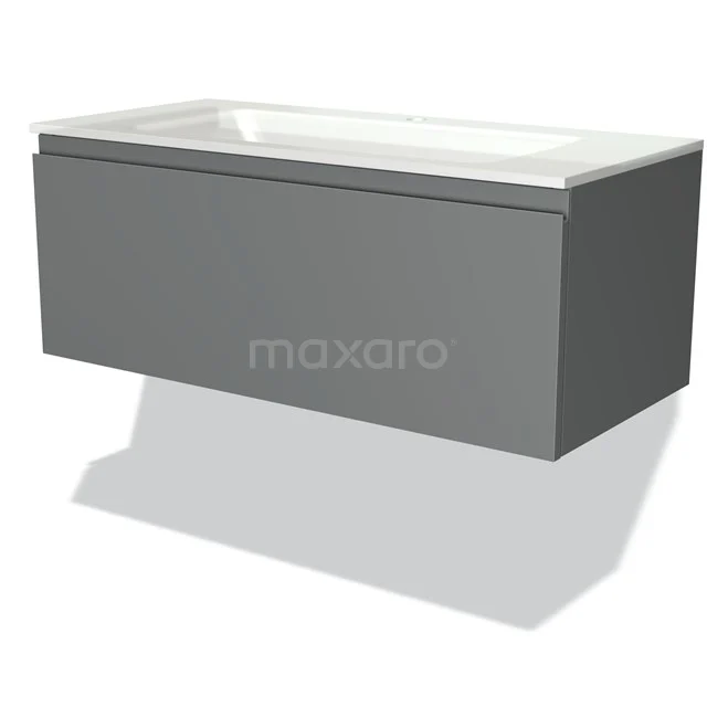 Grey floating bathroom cabinet with drawers, sleek design, suitable for modern bathrooms, high-quality MDF with matte finish.