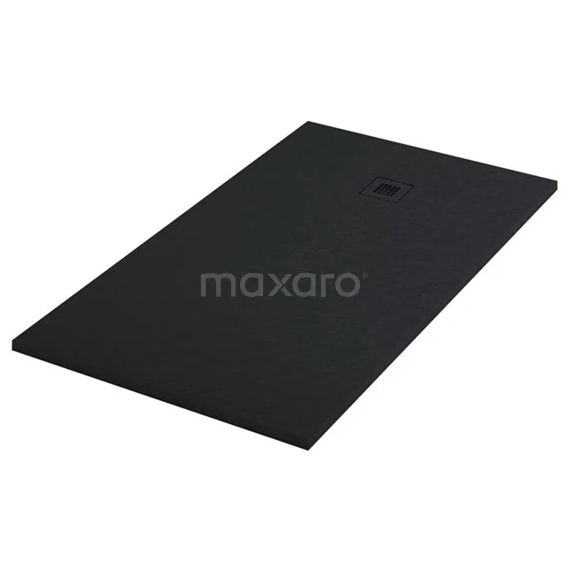 Shower tray 160x90cm Rectangle Mineral marble Black DBLR1609B-RB