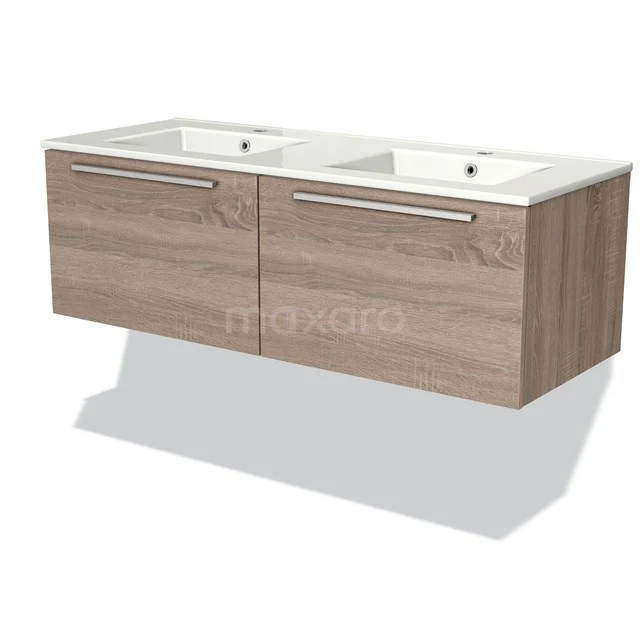 Modulo Vanity units with basin | 120 cm Oak Flat front Ceramic 2 Side-by-side drawers BMW12-00118