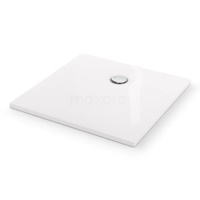 Shower tray 90x90cm Square Mineral marble High-gloss white DBMS0909 Square white Shower tray made of ceramic with integrated drain, ideal for modern bathrooms.