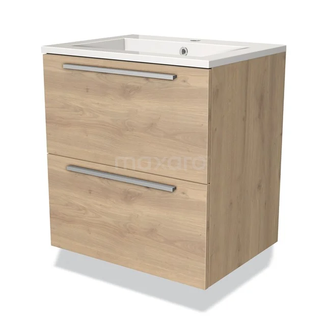 Wooden Bathroom unit with modern design, two drawers and white ceramic sink, ideal for a stylish bathroom.