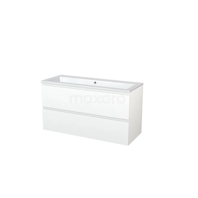 White rectangular bathroom unit with two drawers, modern design, perfect for practical storage space in the bathroom.