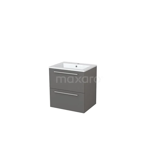 Grey Bathroom cabinets with white basin, modern design, 2 drawers, ideal for an organised and stylish bathroom.