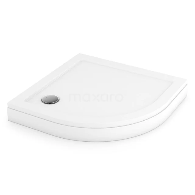 Hohe Duschwanne / Duschtasse 90x90cm Viertelkreis SMC Hochglanz Weiß DBSQ0909-H Eckige weiße Duschwanne mit abgerundeter Vorderseite, hergestellt aus langlebigem Acryl; ideal für kompakte Badezimmer.