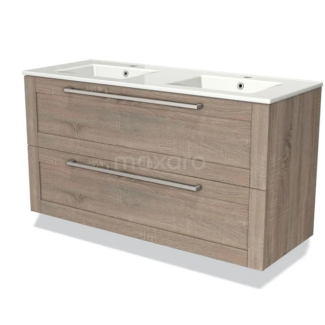 Wooden vanity units with basin, modern rectangular shape, spacious drawers and stylish handles.