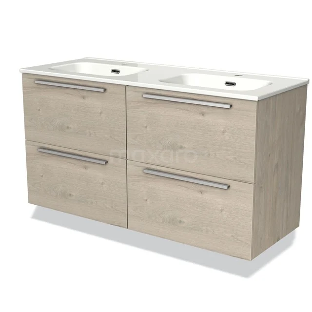 Wooden bathroom unit with vanity units with basin, light Oak finish and modern design, ideal for a stylish bathroom.