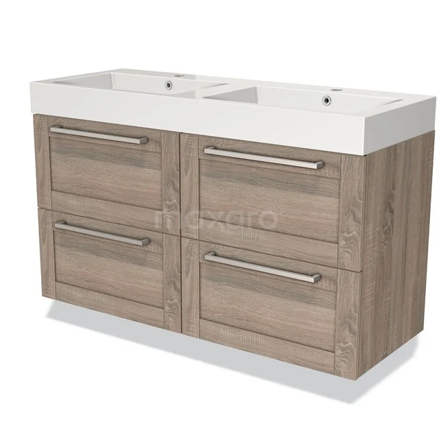 Modulo Vanity units with basin | 120 cm Oak Frame front Mineral marble 4 drawers BMW18-00413