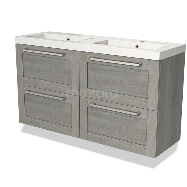 Modulo Slim Vanity units with basin | 120 cm Grey oak Frame front Mineral marble 4 drawers BMW38-00030