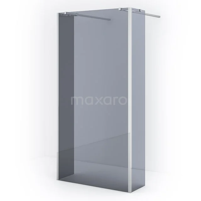 Diamond Walk-in shower | 95 cm Chrome Smoke glass Free-standing wall with side walls IDG100361C