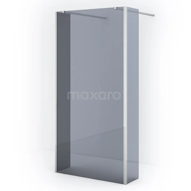Diamond Walk-in shower | 95 cm Chrome Smoke glass Free-standing wall with side walls IDG100381C