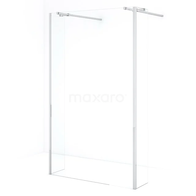 Transparente Glasduschwand mit verchromten Profilen, rahmenloses Design, ideal für eine moderne Badezimmergestaltung.