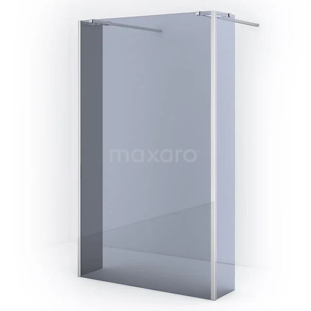 Diamond Walk-in shower | 115 cm Chrome Smoke glass Free-standing wall with side walls IDG120361C