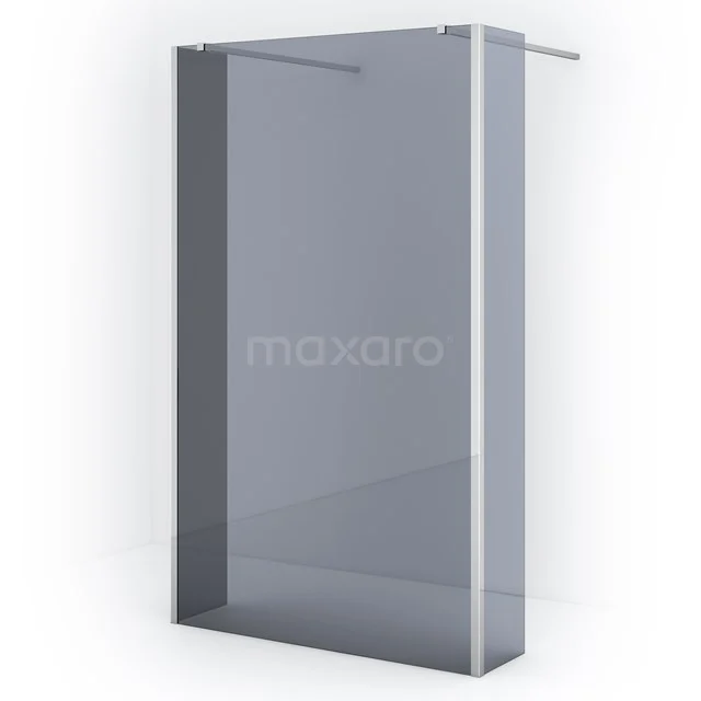 Diamond Walk-in shower | 115 cm Chrome Smoke glass Free-standing wall with side walls IDG120381C