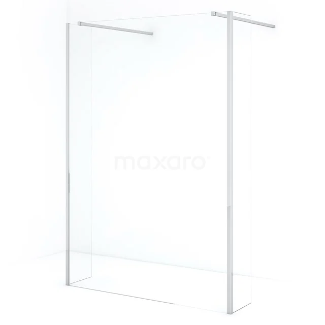 Diamond Walk-in shower | 125 cm Chrome Clear glass Free-standing wall with side walls IDG130380CN
