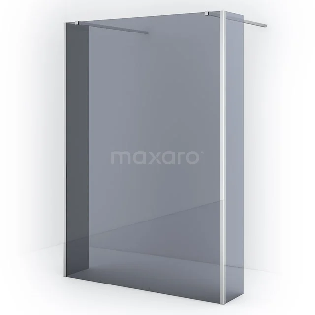 Diamond Walk-in shower | 135 cm Chrome Smoke glass Free-standing wall with side walls IDG140381C