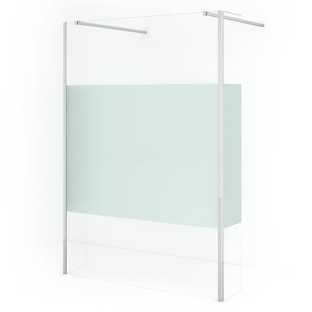Diamond Walk-in shower | 135 cm Chrome Clear with matt strip Free-standing wall with side walls IDG140383CN