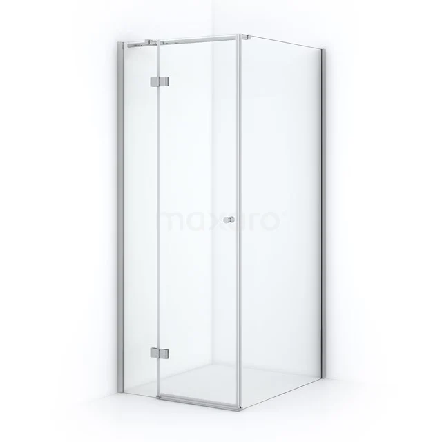 Amber Shower enclosure | 90x80 cm Chrome Clear glass Pivot door Rectangle CTB169310C