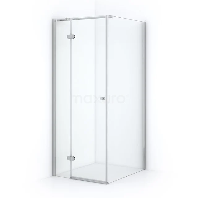 Amber Shower enclosure | 90x80 cm Chrome Clear glass Pivot door Rectangle CTB259320C