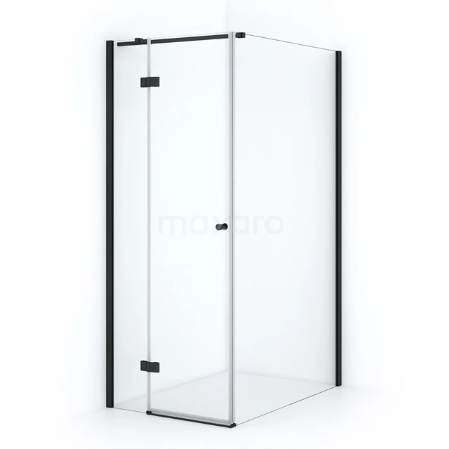 Amber Shower enclosure | 120x80 cm Matte black Clear glass Pivot door Rectangle CTB2512310M