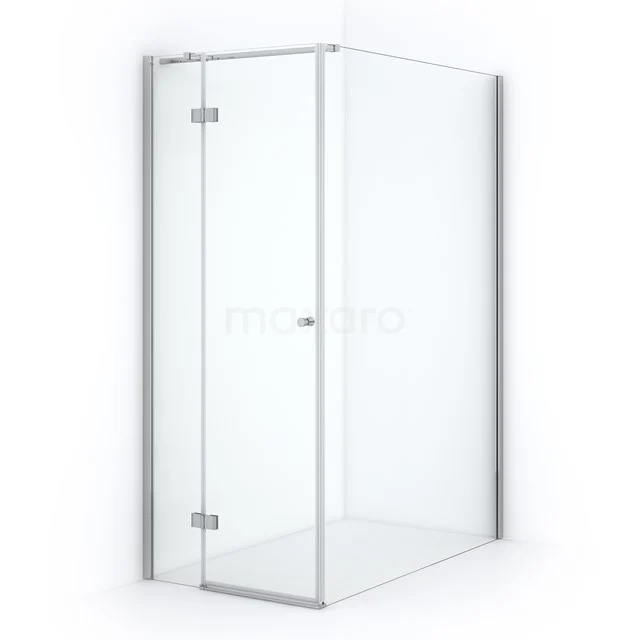 Amber Shower enclosure | 140x80 cm Chrome Clear glass Pivot door Rectangle CTB1614310C