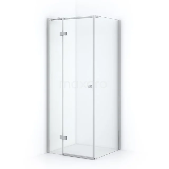 Duschkabine Bernstein 80x80cm aus klarem Sicherheitsglas Chrom mit Drehtür CTB258310C Strakke Glas Duschkabine mit Eckeinstieg, chromenen Scharnieren und minimalistischem Design, ideal für moderne Bäder.