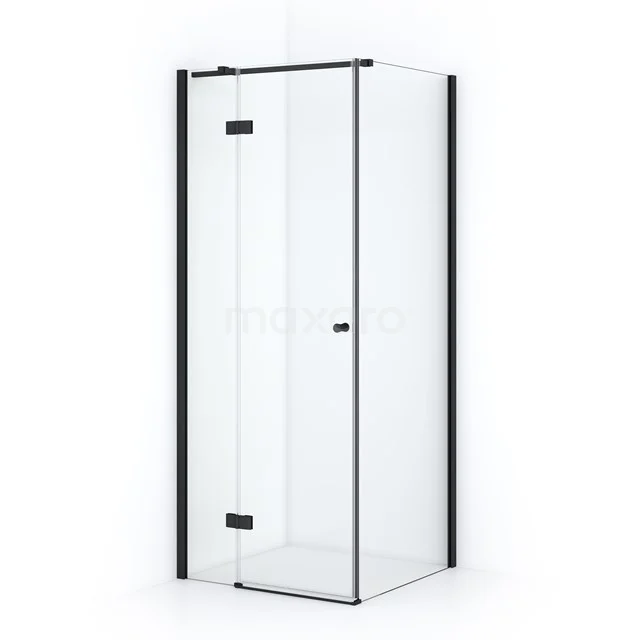Amber Shower enclosure | 80x80 cm Matte black Clear glass Pivot door Square CTB168310M
