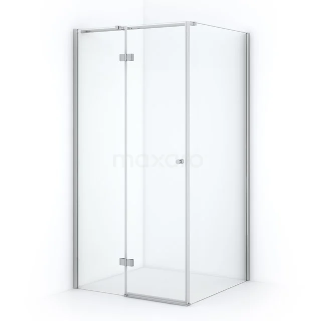 Amber Shower enclosure | 100x90 cm Chrome Clear glass Pivot door Rectangle CTB369310C