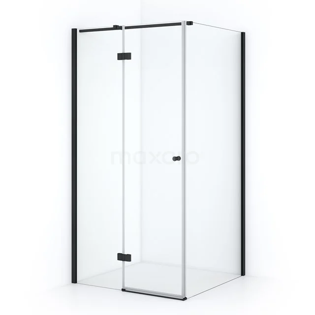Amber Shower enclosure | 100x100 cm Matte black Clear glass Pivot door Square CTB4510310M