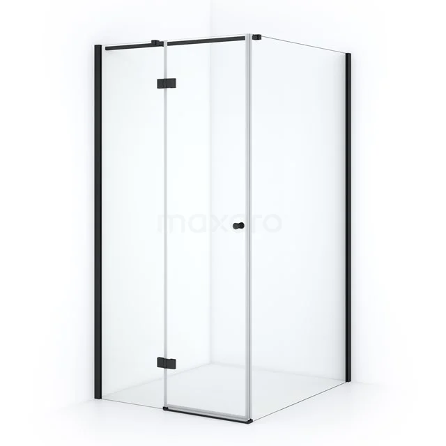 Amber Douchecabine | 110x100 cm Mat zwart Helder glas Draaideur Rechthoek CTB3611310M