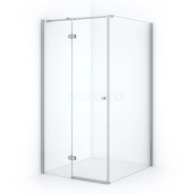 Amber Duschkabine | 120x90 cm Chrom Drehtür Rechteck CTB3512320C Glas Duschkabine quadratisch mit Scharnier Tür, transparentes Glas und silberne Profile, ideal für ein modernes Badezimmer.