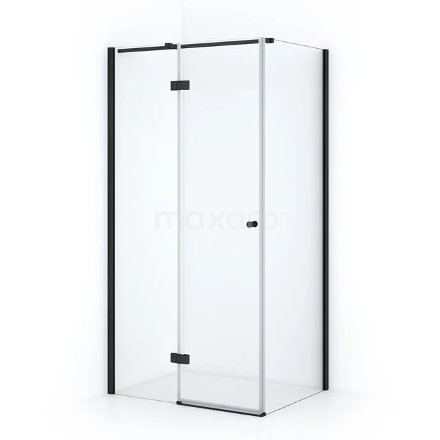 Amber Shower enclosure | 100x80 cm Matte black Clear glass Pivot door Rectangle CTB458310M