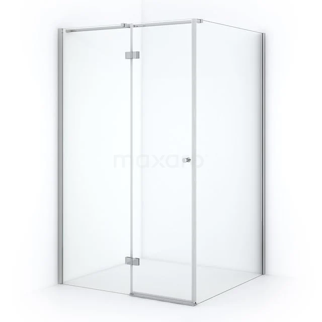 Glas Duschkabine mit Eckeinstieg, Klarglas und Aluminium Profile, perfekt für eine moderne Badezimmer Einrichtung.