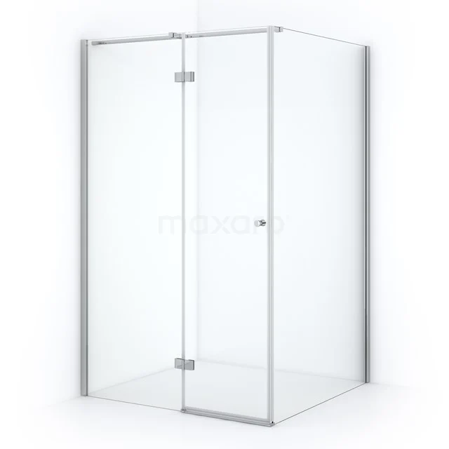 Amber Shower enclosure | 120x110 cm Chrome Clear glass Pivot door Rectangle CTB6511310C