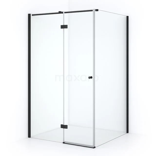 Duschkabine Amber 120x110cm Klar Sicherheitsglas Schwarz mit Drehtür CTB4612310M Duschkabine mit mattschwarzem Profil, Klarglas und Drehtür, stilvolle Ecklösung für moderne Bäder.