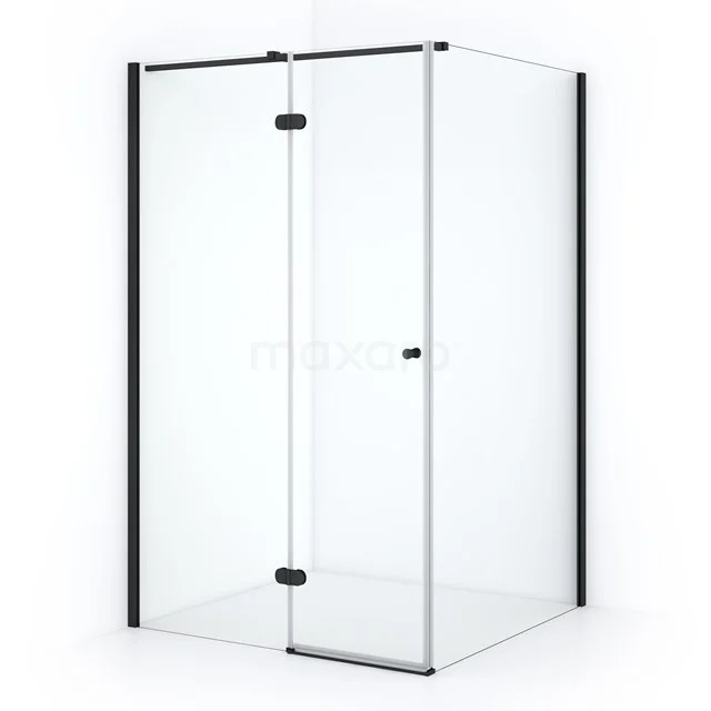 Amber Duschkabine | 120x120 cm Matt Schwarz Drehtür Quadrat CTB5612320M Duschkabine mit Klarglas, Schwarz Aluminium Profile, Eckeinstieg, ideal für ein modernes Badezimmer.