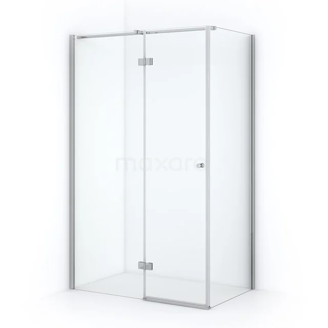 Duschkabine Bernstein 120x80cm aus klarem Sicherheitsglas Chrom mit Drehtür CTB658310C Glas Duschkabine mit Aluminium Profil, rechteckiges Design, Klarglas, ideal für moderne Bäder.