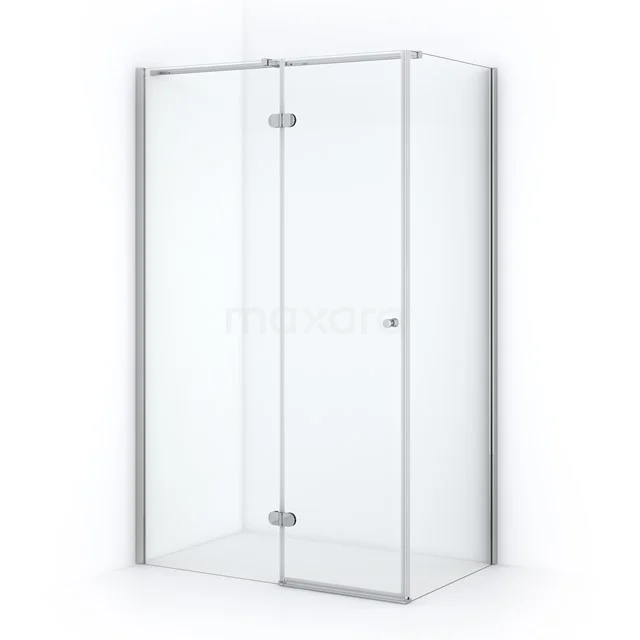 Amber Shower enclosure | 120x80 cm Chrome Clear glass Pivot door Rectangle CTB658320C