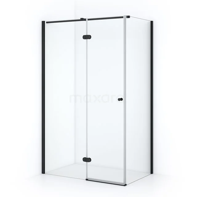 Amber Shower enclosure | 120x80 cm Matte black Clear glass Pivot door Rectangle CTB658320M