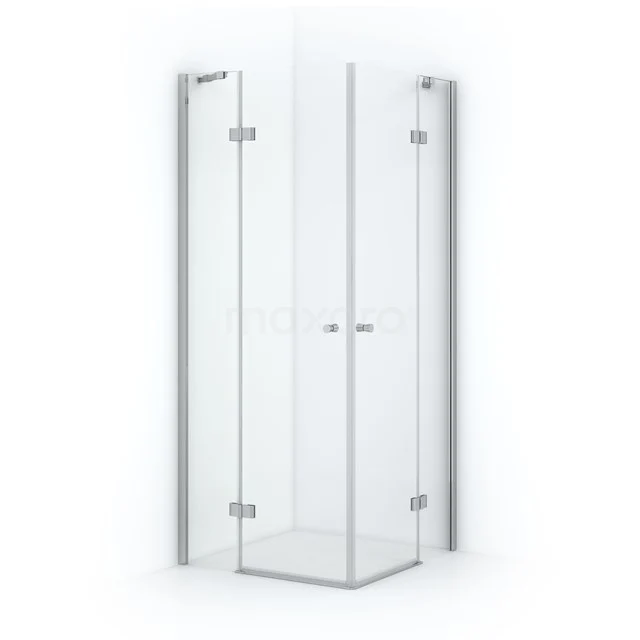 Amber Shower enclosure | 80x80 cm Chrome Clear glass Pivot door Square CTD2525210C