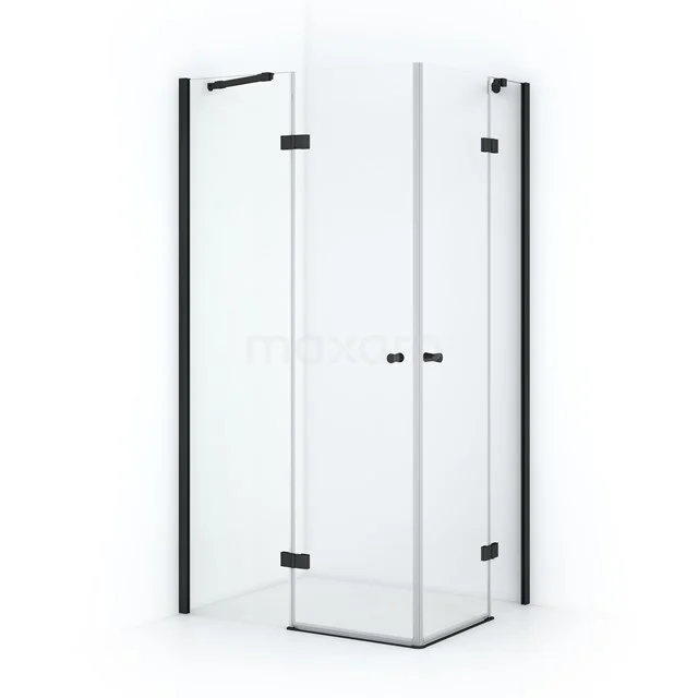 Amber Shower enclosure | 90x80 cm Matte black Clear glass Pivot door Rectangle CTD3525210M