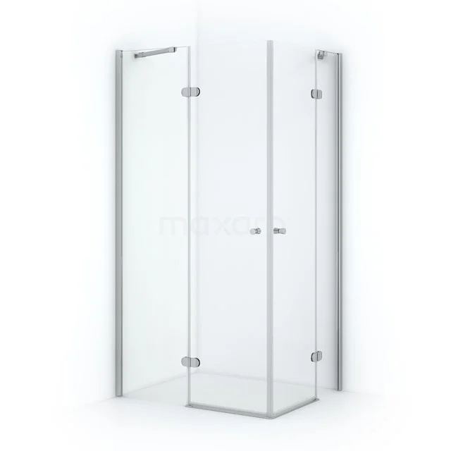 Amber Shower cabin | 100x80 cm Chrome Clear glass Pivot door Rectangle CTD3616220C Glass corner shower cabin with chrome hinges, minimalist design and sleek frame, ideal for modern bathrooms.