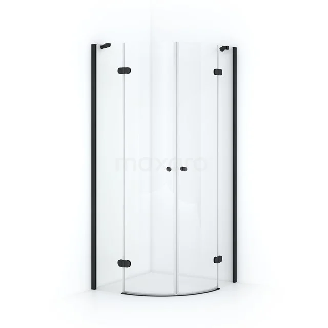 Amber Shower enclosure | 90x90 cm Matte black Clear glass Pivot door Quarter round CTR4545220M