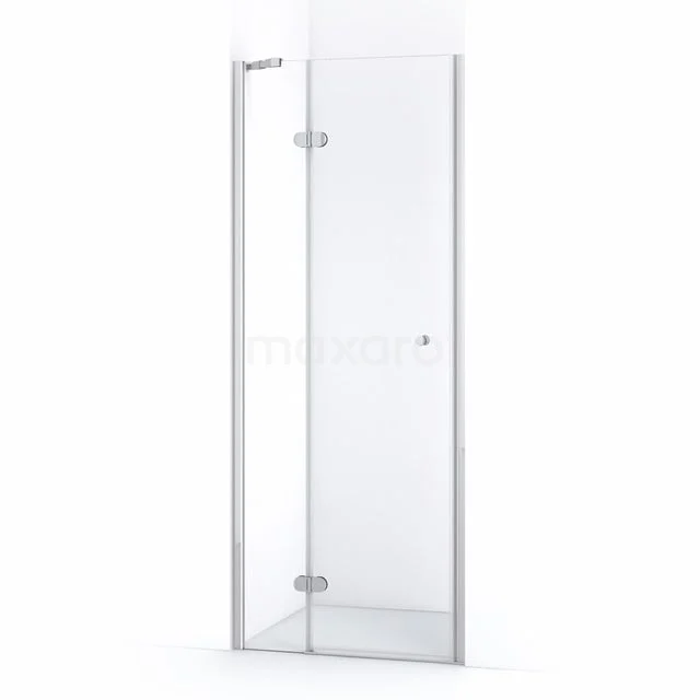 Amber Duschtür | 90 cm Chrom Klarglas Drehtür WTC26220C Glasene Duschtür mit Scharnieren, transparentes Design, geeignet für moderne Bäder, Serie Frameless Pure.