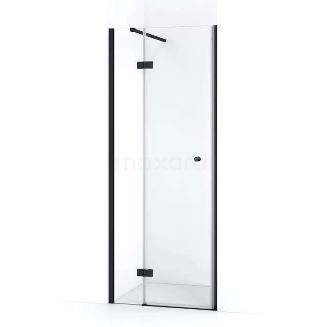 Amber Duschtür | 80 cm Matt Schwarz Klarglas Drehtür WTC25110M GlasduschTür mit matt schwarzen Rändern, modernes Design, ideal für ein stilvolles Badezimmer.