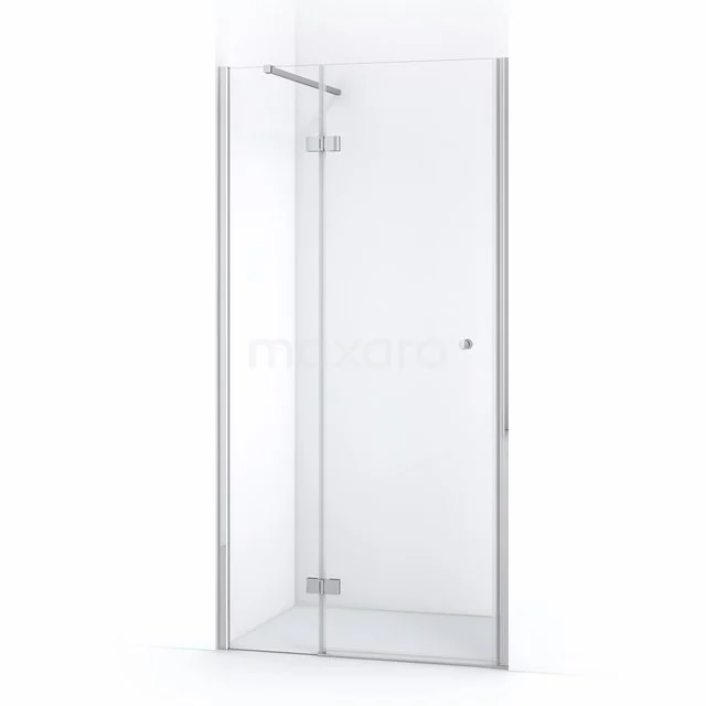 Glas Duschkabine mit klarem transparentem Design, Aluminiumakzenten und modernem Eckformat für ein stilvolles Badezimmer.
