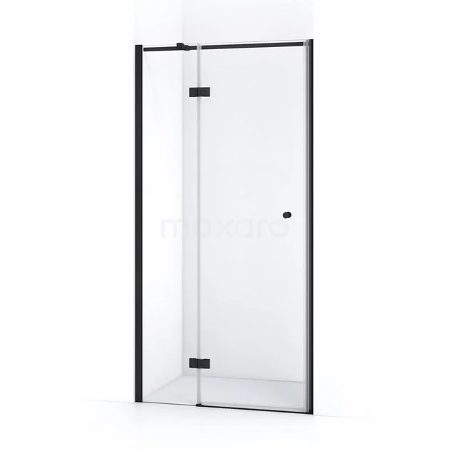 Amber Duschtür | 90 cm Matt Schwarz Klarglas Drehtür WTC35310M Glasene Duschtür mit mattschwarzen Details, modernes Design, ideale Badezimmerlösung für eine stilvolle Duschkabine.