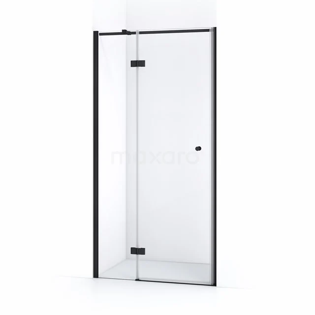 Duschtür Amber 90cm Klar Sicherheitsglas Matt Schwarz WTC35310M Glasene Duschtür mit mattschwarzen Details, modernes Design, ideale Badezimmerlösung für eine stilvolle Duschkabine.