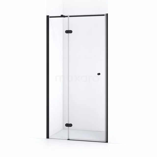 Amber Duschtür | 110 cm Matt Schwarz Klarglas Drehtür WTC46320M Duschkabine mit schwarzem Rand, eckigem Design, Klarglas, ideal für ein modernes Badezimmer.